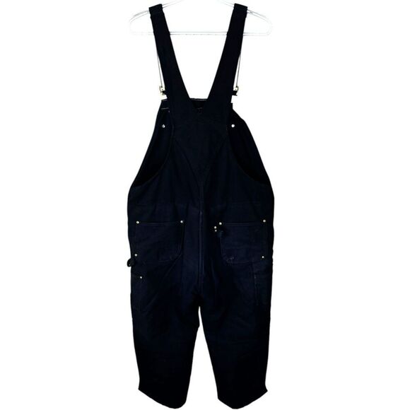 Carhartt Men Quilted Leg Lined Warm Bib Overalls Black Biberalls 40 x 29 - Picture 2 of 15